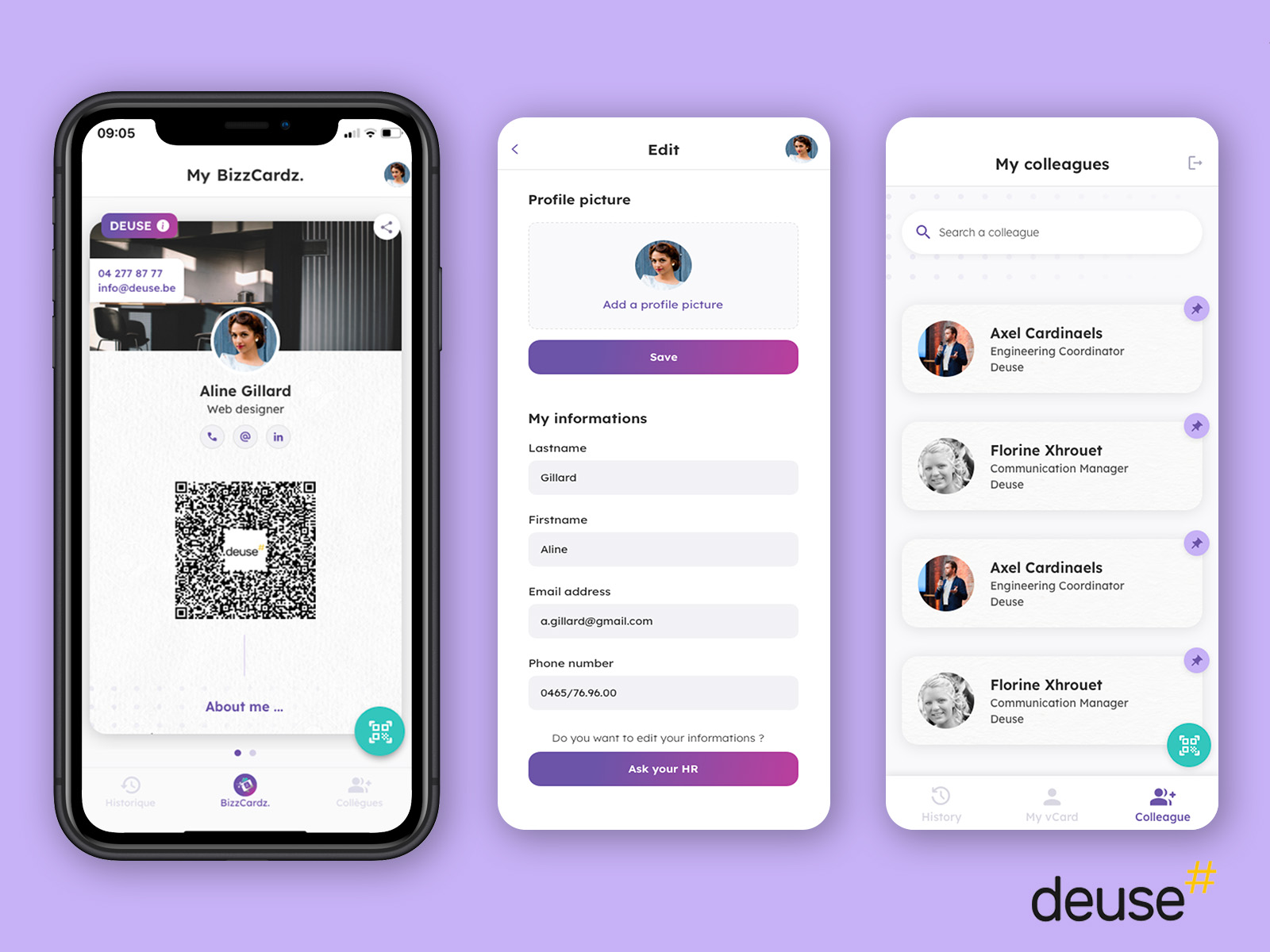 Notre app mobile pour Bizzcardz